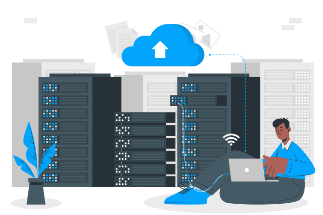 Cloud hosting illustration